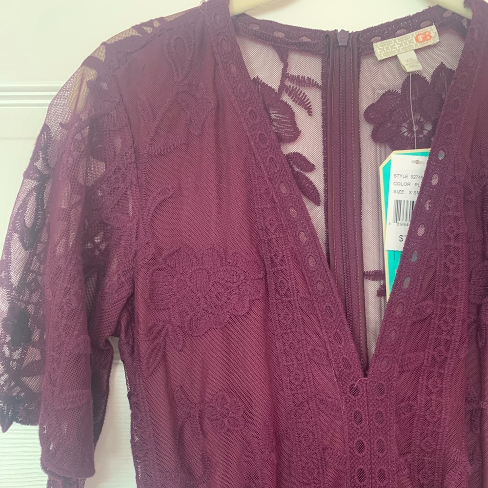 Plum GB lace maxi dress